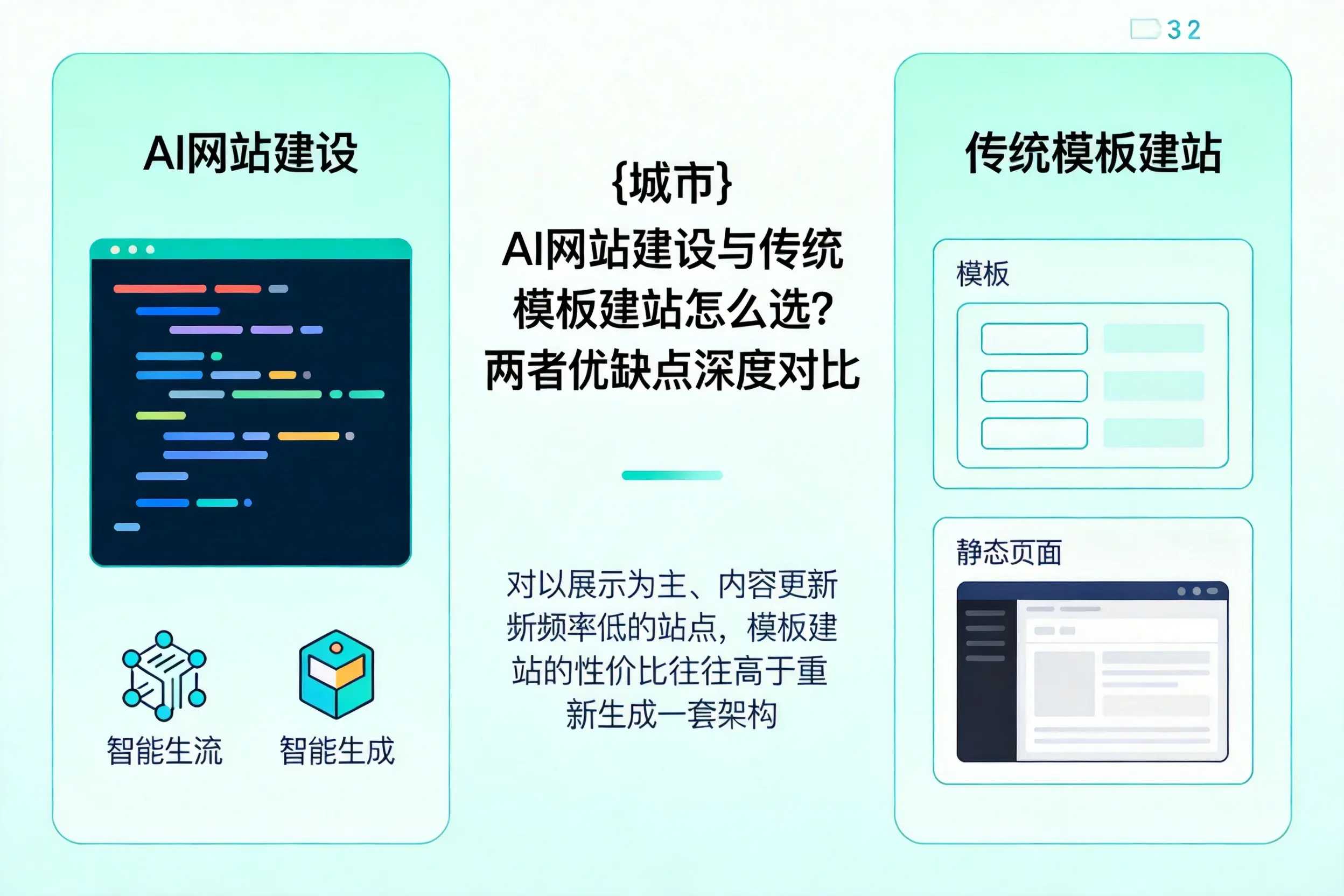 梅州AI网站建设与传统模板建站怎么选？两者优缺点深度对比