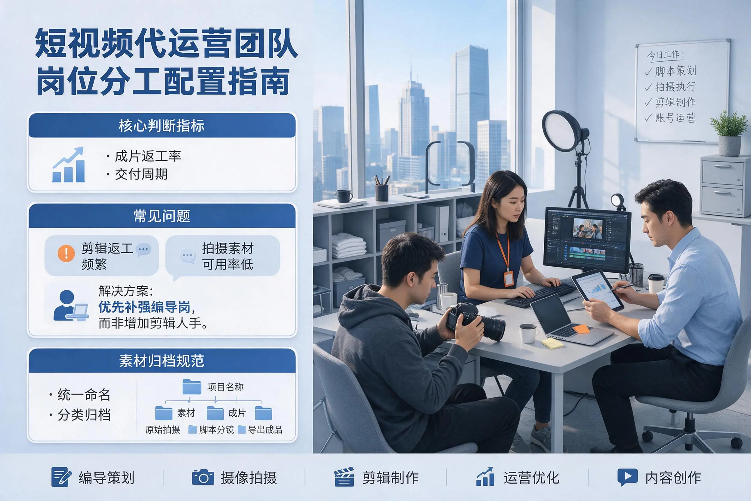 短视频代运营团队如何配置？梅州企业岗位分工科普说明