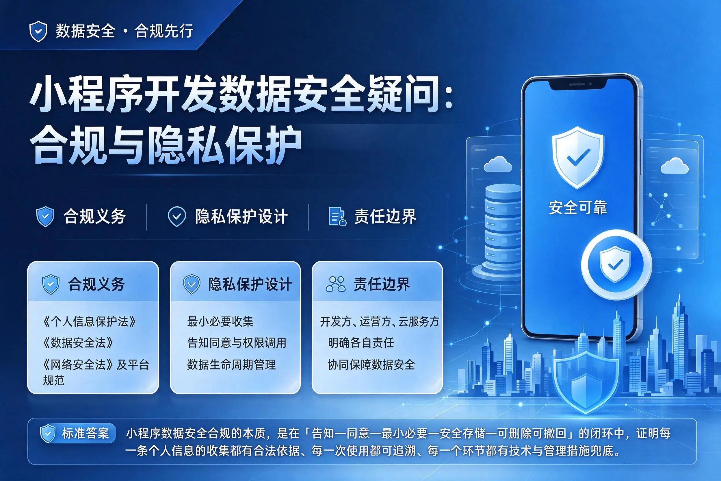 梅州小程序开发数据安全疑问：合规与隐私保护