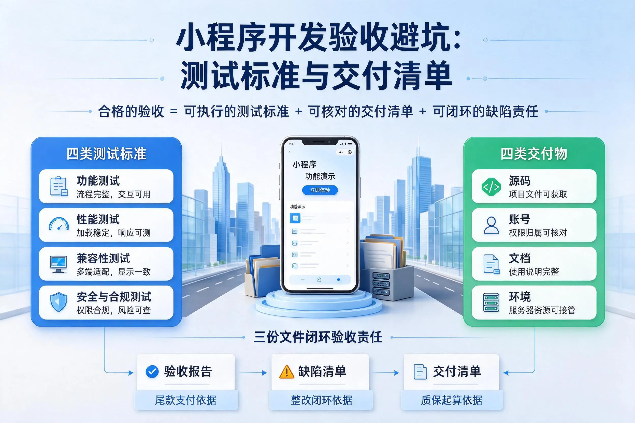 梅州小程序开发验收避坑:测试标准与交付清单