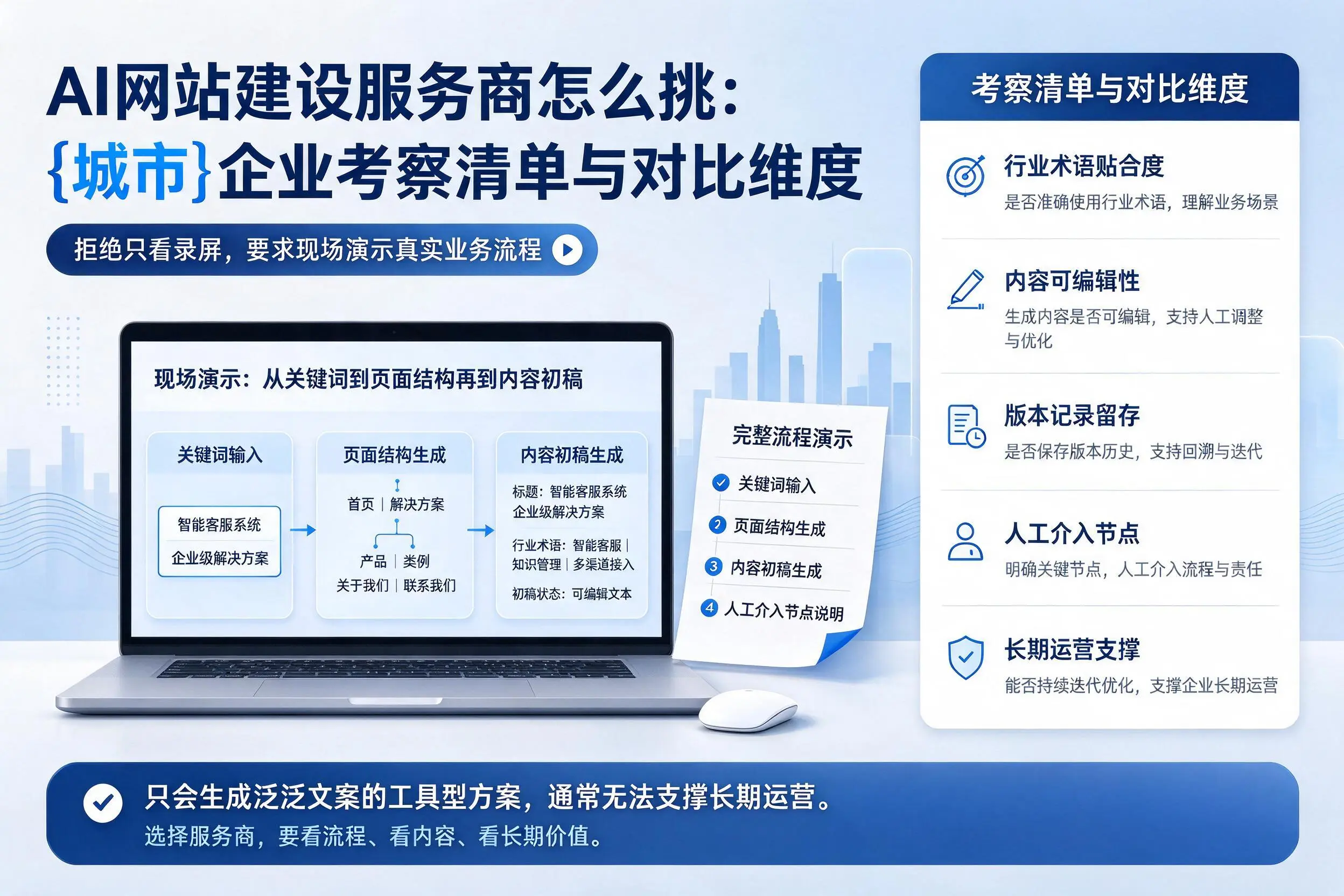 AI网站建设服务商怎么挑:梅州企业考察清单与对比维度