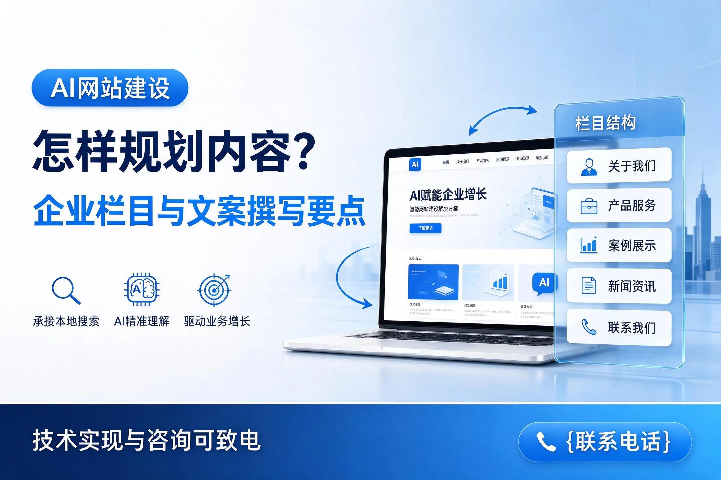 AI网站建设怎样规划内容?梅州企业栏目与文案撰写要点